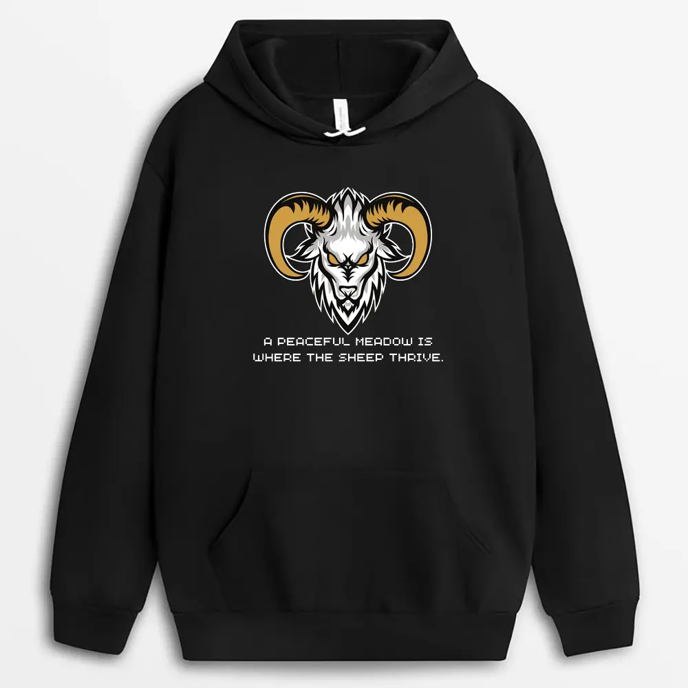 A Peaceful Meadow Is Where The Sheep Thrive Whalexgap Hoodie - Black