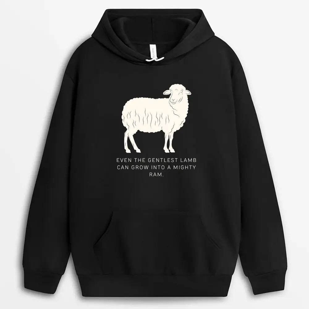 Even The Gentlest Lamb Can Grow Into A Mighty Ram Whalexgap Hoodie - Black