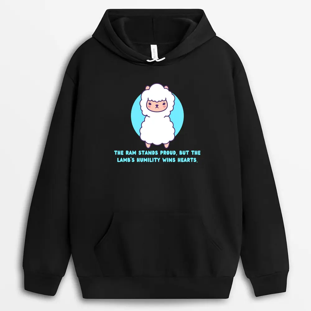 The Ram Stands Proud But The Lambs Humility Wins Hearts Whalexgap Hoodie - Black