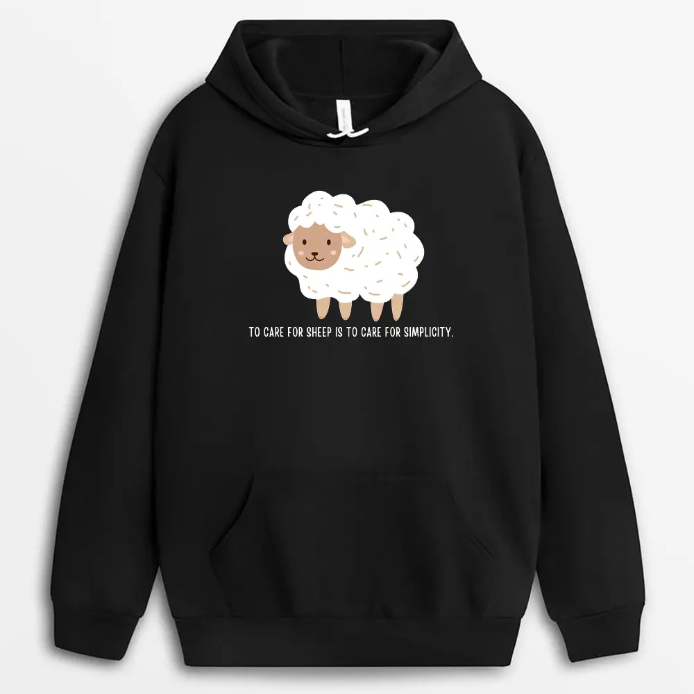 To Care For Sheep Is To Care For Simplicity Whalexgap Hoodie - Black