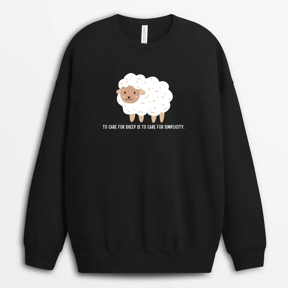 To Care For Sheep Is To Care For Simplicity Whalexgap Sweatshirt - Black