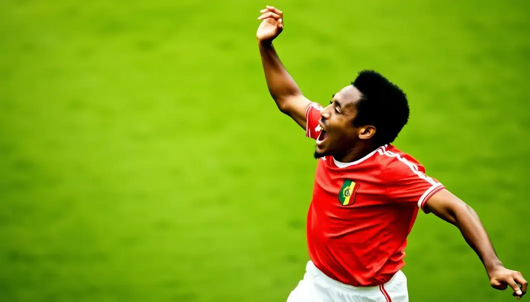 Pele, at 17, celebrates during the 1958 World Cup.